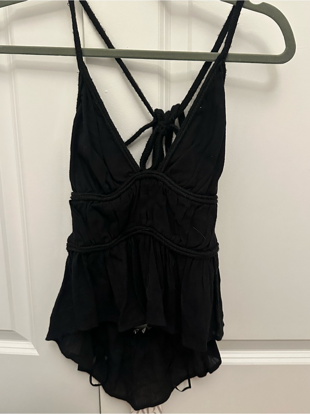 Zara NWT Black Strappy V-Neck Tank